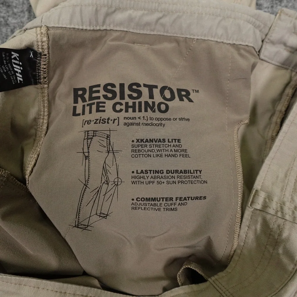 Kuhl Pants Mens 38x34 Beige Resistor Lite Chino Stretch Outdoor Casual Pockets - Picture 3 of 16